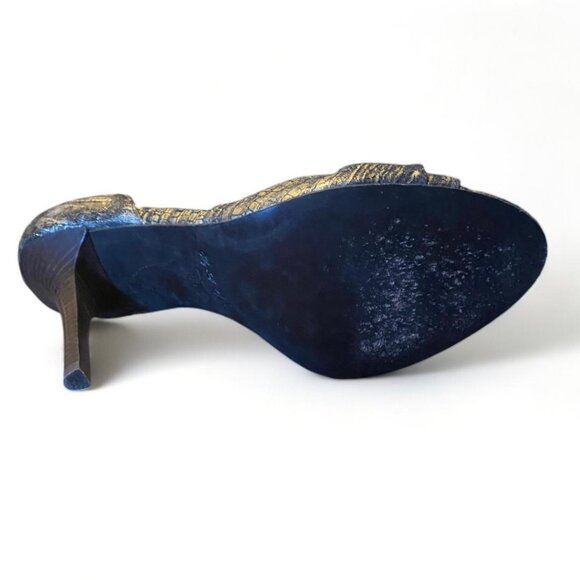 VINTAGE- ELIZABETH AND JAMES GOLD OCEAN HEELS SIZE - 10 -MSRP $295 - Picture 7 of 8